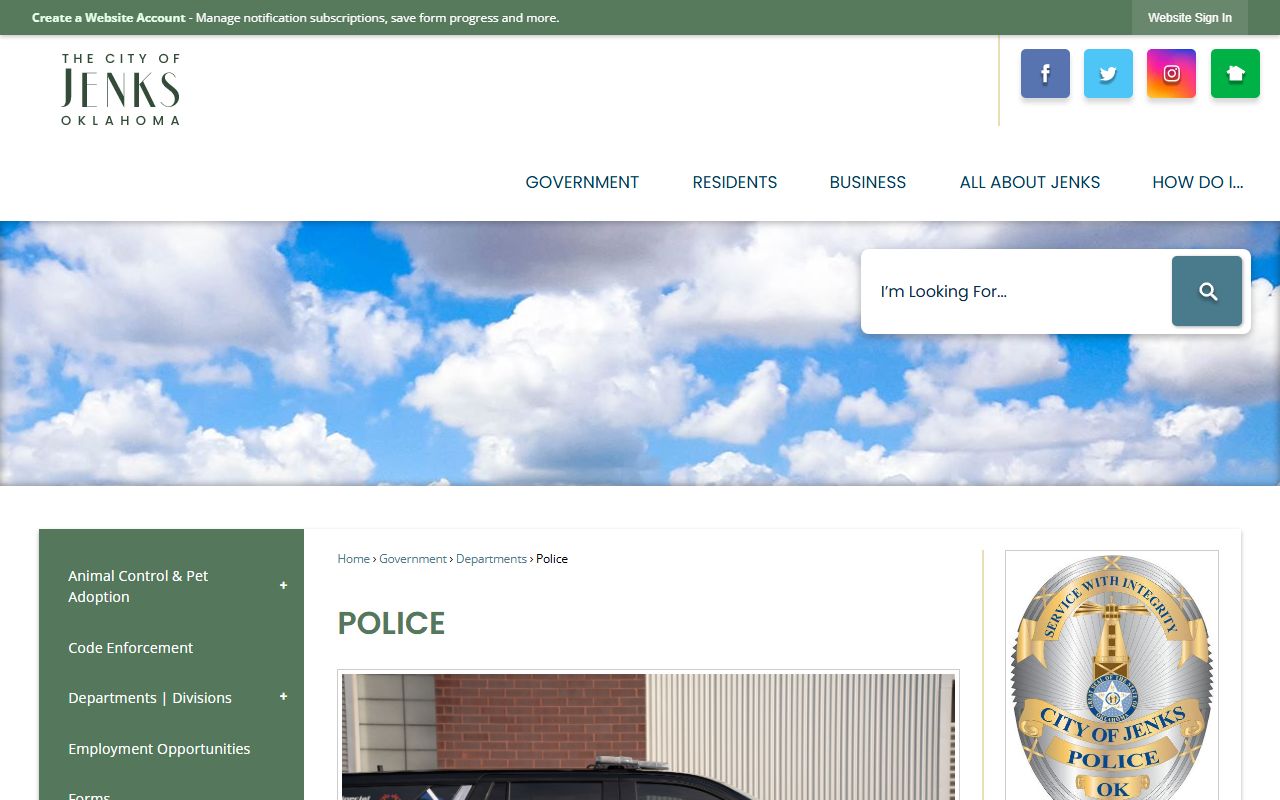 Jenks 72 hour booking police department website