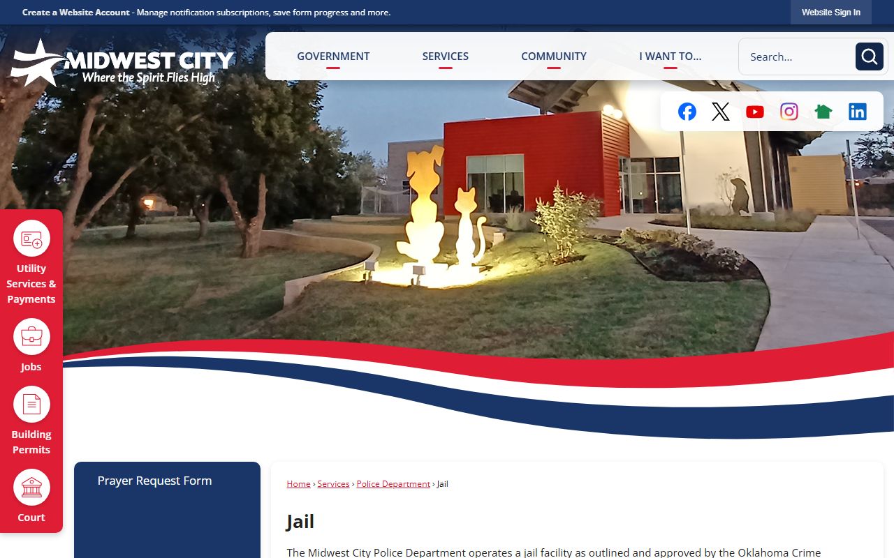 Midwest City 72 hour booking police jail webpage