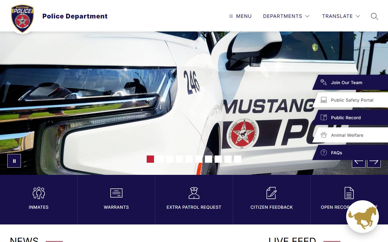 Mustang 72 hour booking police department website