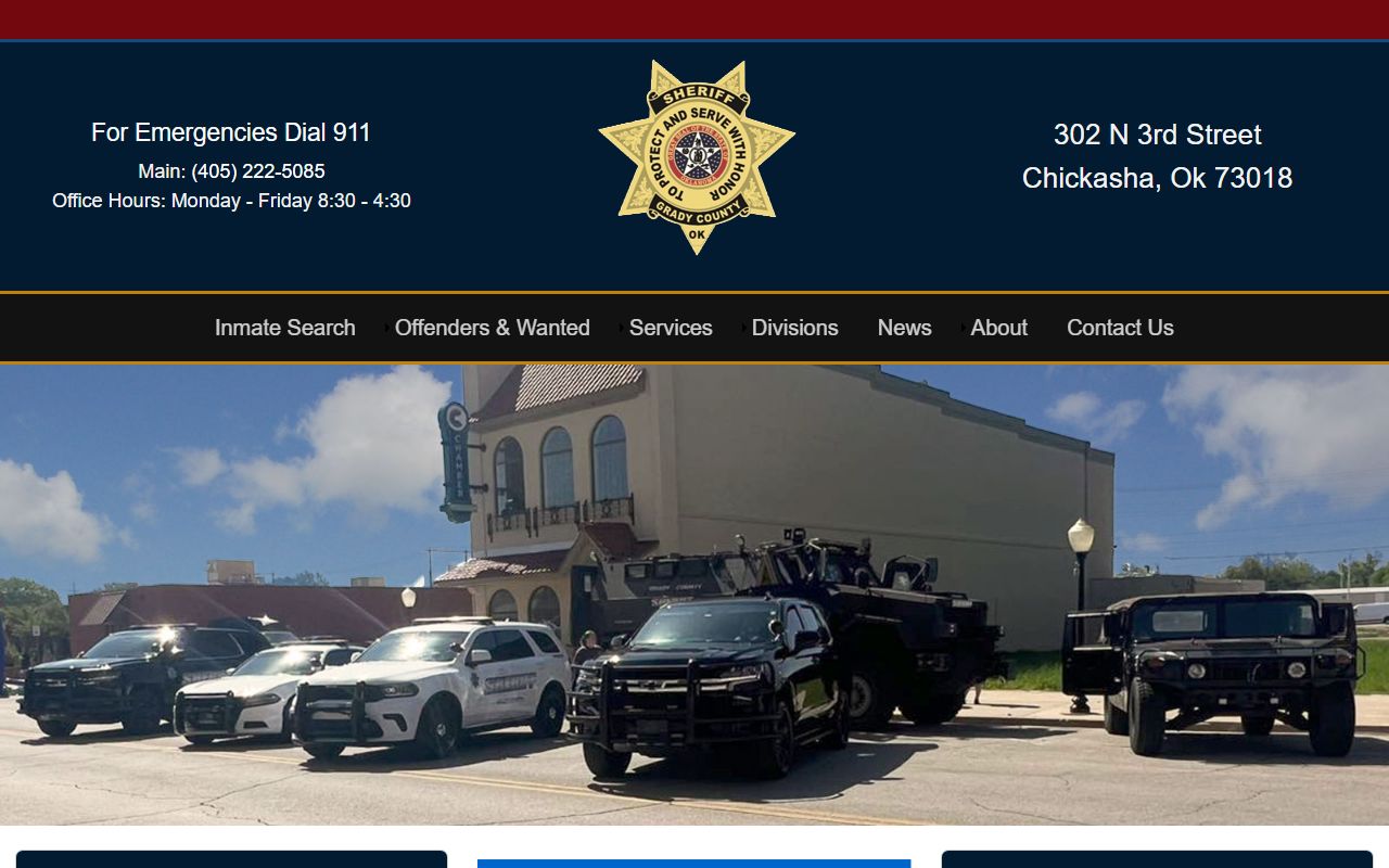 Grady County 72 hour booking Sheriff's Office website