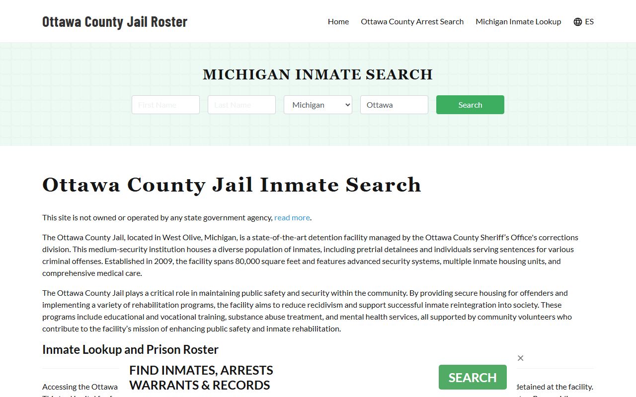 Ottawa County 72 hour booking jail portal