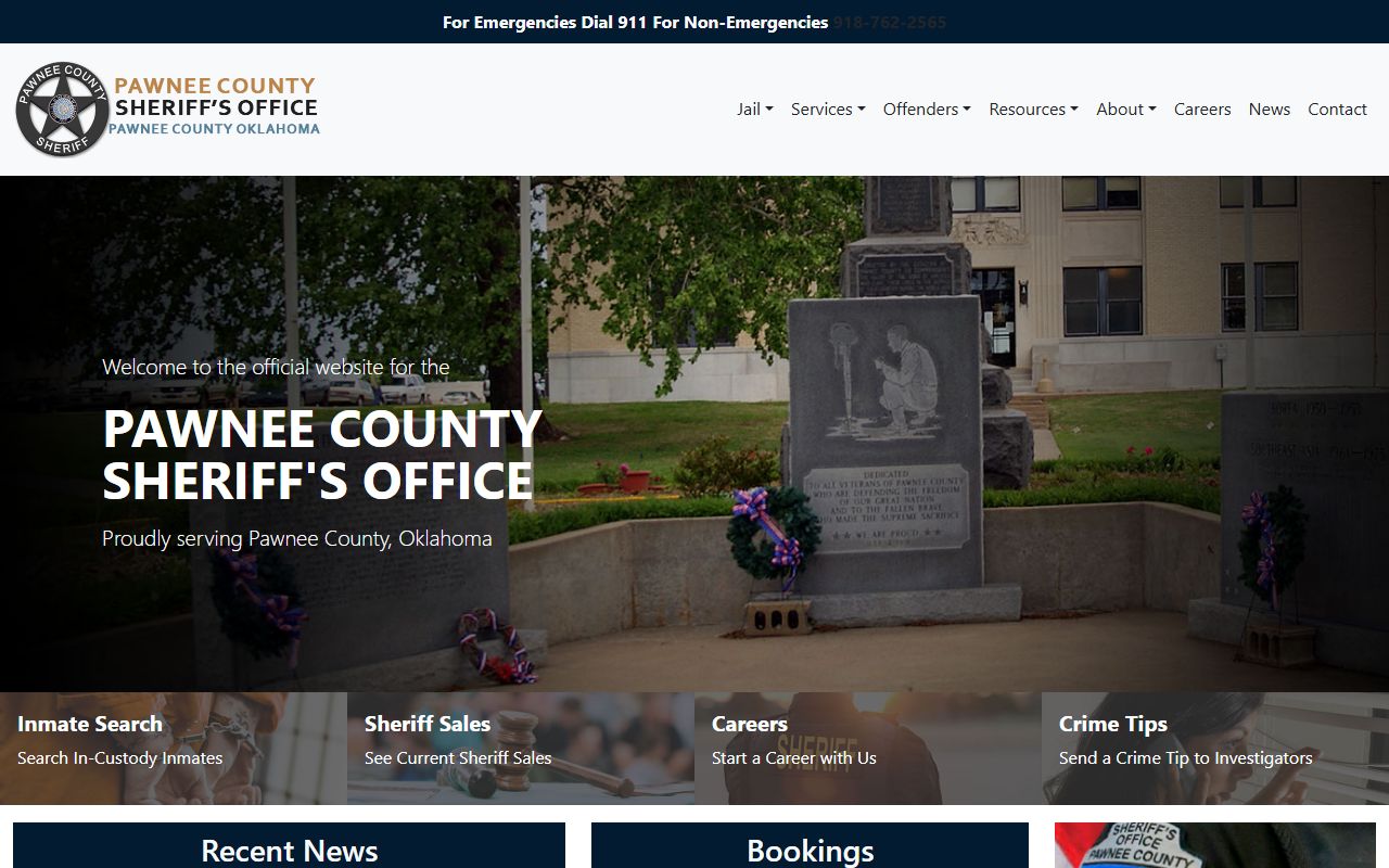 Pawnee County 72 hour booking Sheriff's Office website