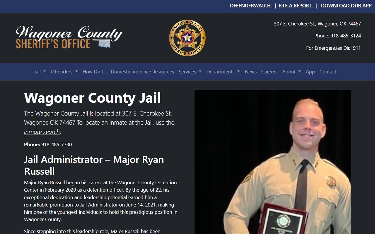 Wagoner County 72 hour booking jail information page