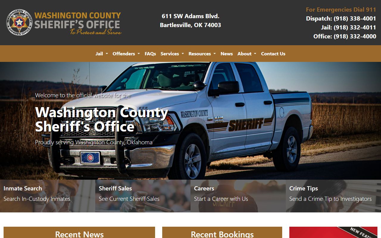 Washington County 72 hour booking Sheriff's Office website