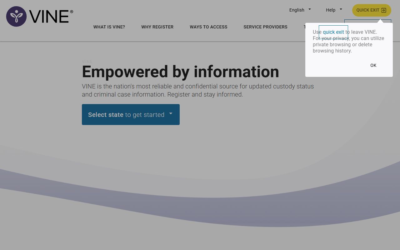 Oklahoma 72 hour booking VINE victim notification system